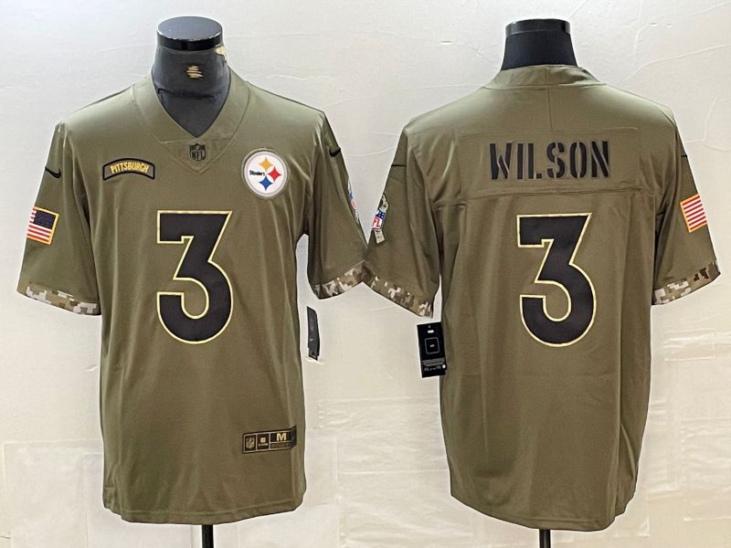 Men Pittsburgh Steelers #3 Wilson 2024 Nike Green Limited NFL Jersey->pittsburgh steelers->NFL Jersey